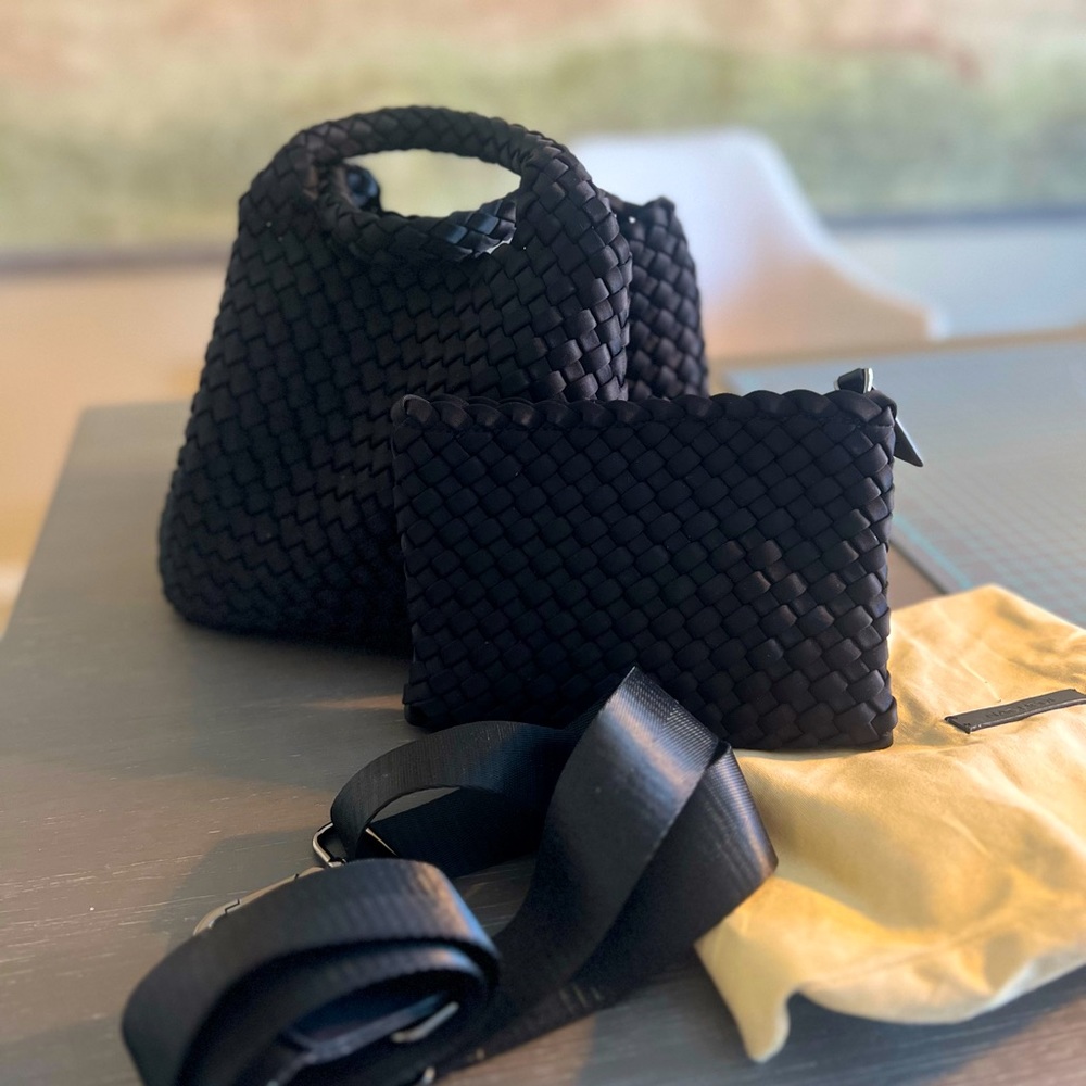 Black Woven Nylon Naghedi Bag